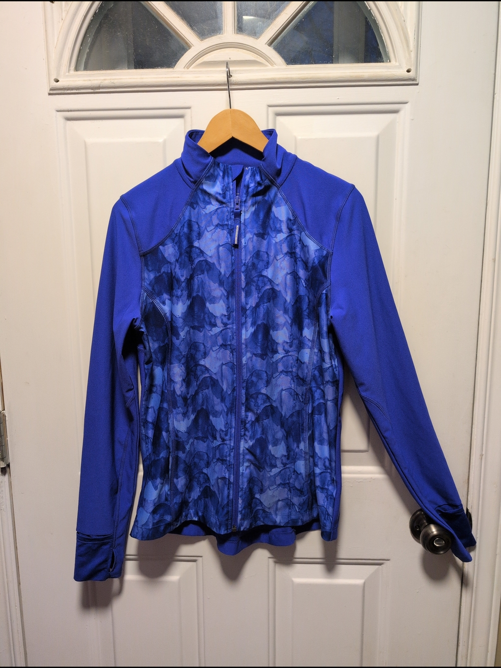 Mondetta Women's Royal Blue Patterned Zip-Up Utility Jacket - Picture 3 of 9